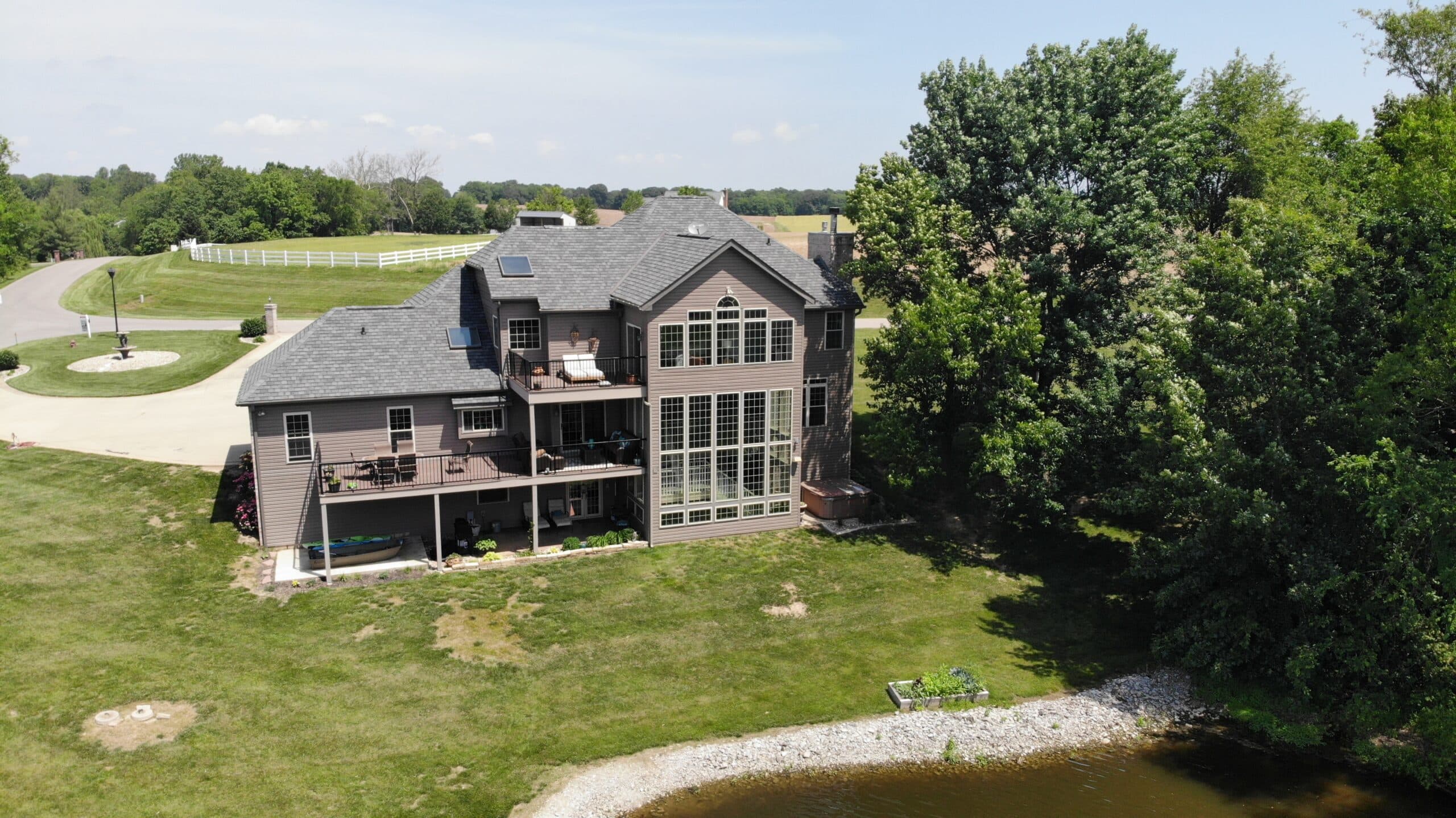 Aerial of completed roof