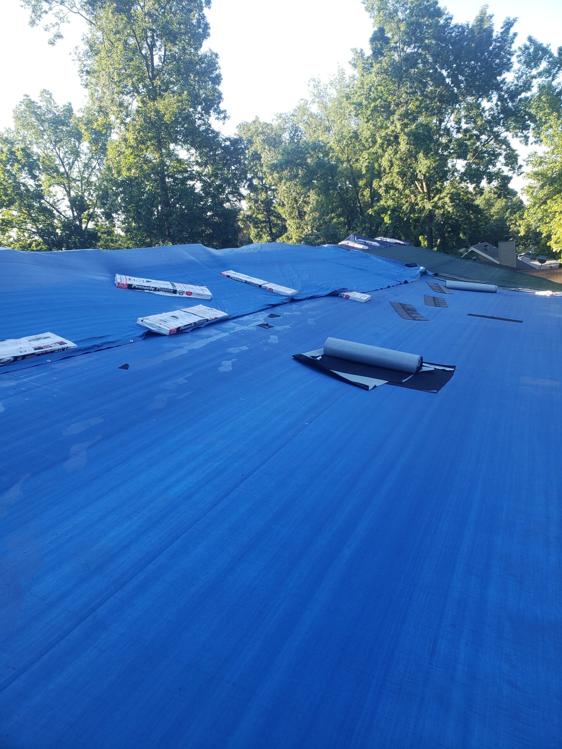 Early morning view of a commercial construction project in progress
