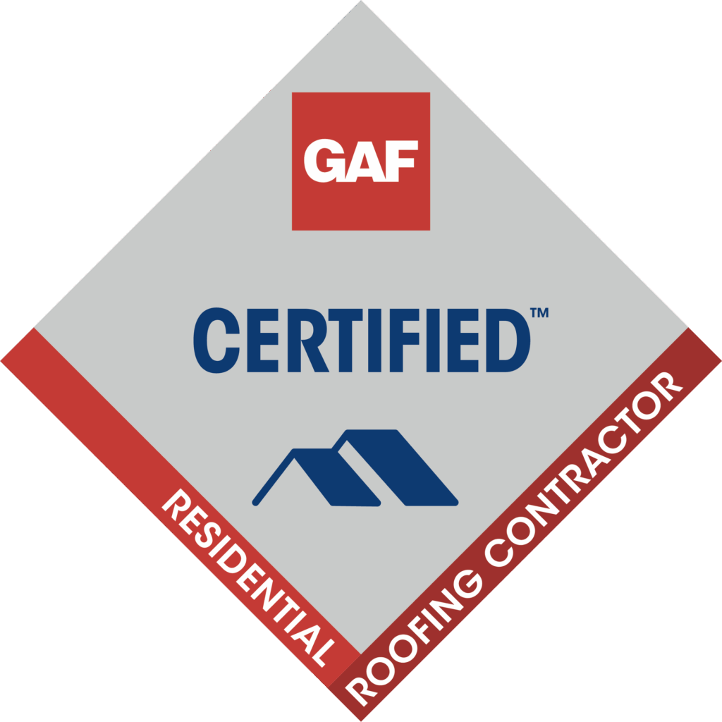 GAF Certified - roofing materials installed on a residential home.