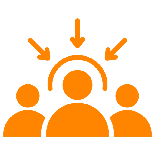 Consumer-centric construction approach icon emphasizing client satisfaction.