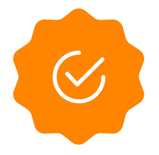 Checkmark icon symbolizing completed construction tasks.