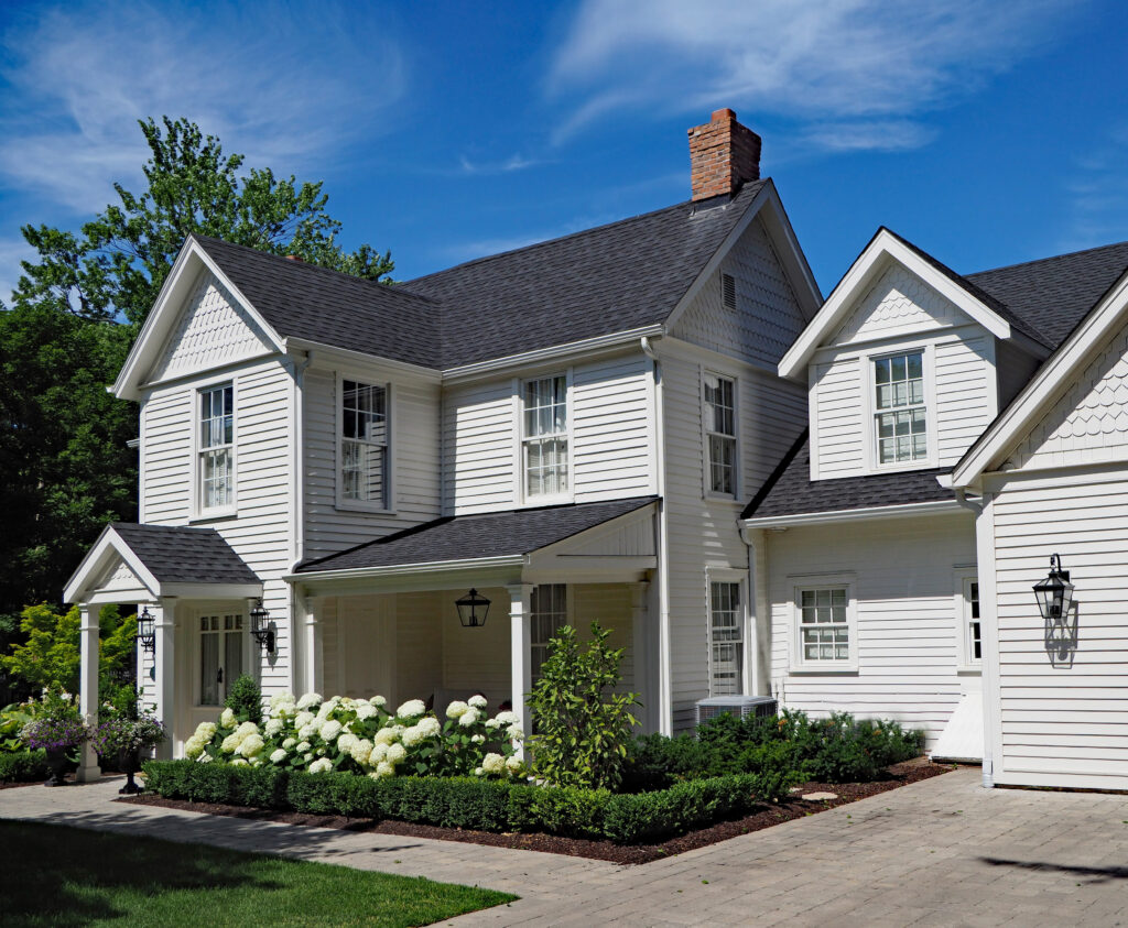 Installed vinyl siding on a residential home exterior